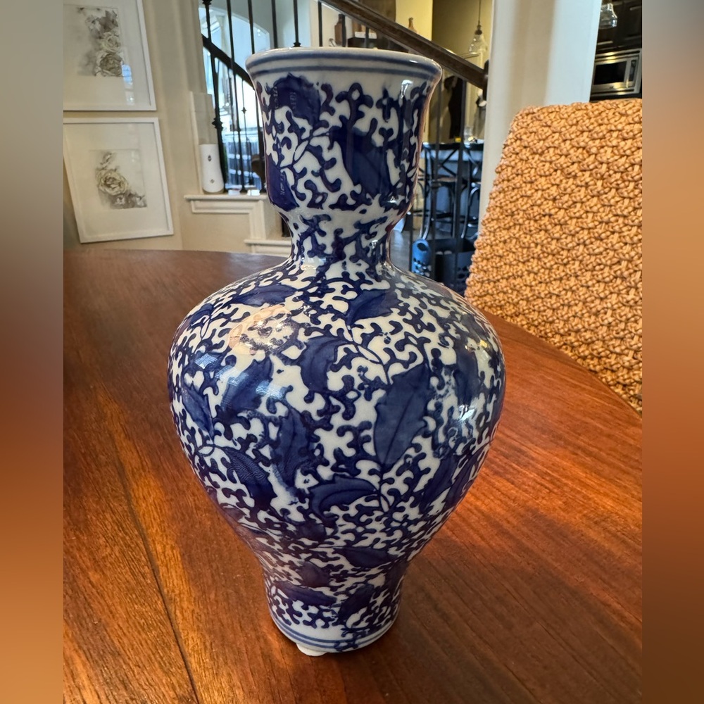 Canton Collection Blue and White Porcelain Vase - Picture 7 of 7